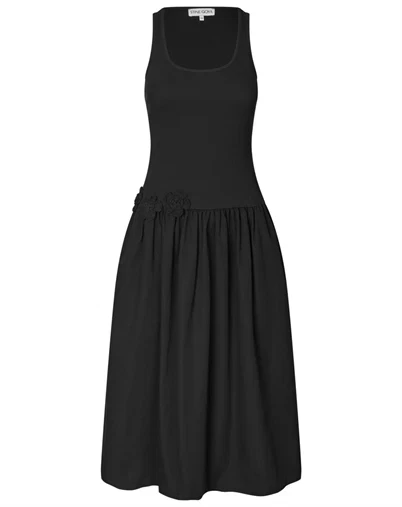 Stine Goya - Casual Tank Midi Kjole - Black